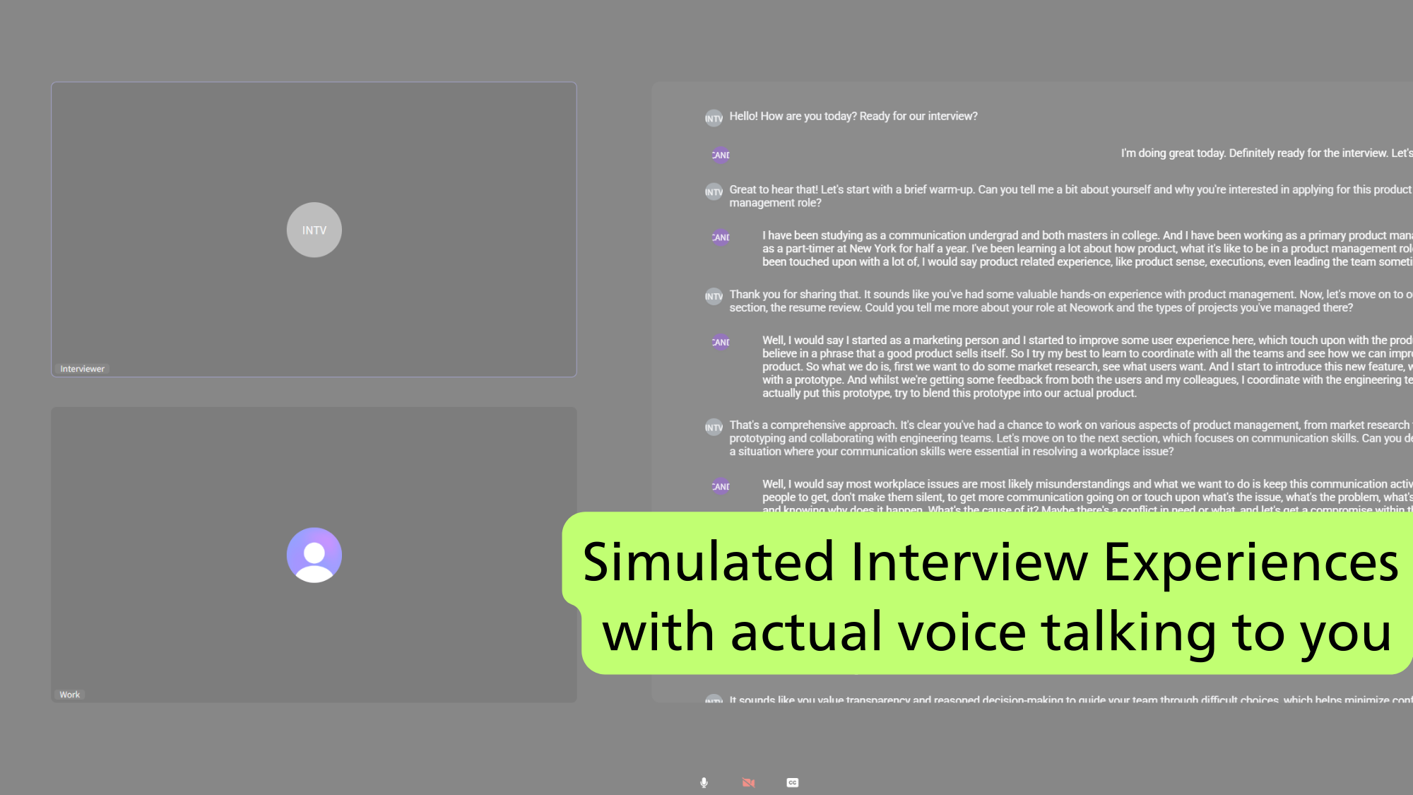 Live mock interview